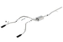 Borla 14 Sierra 1500 C/B S-Type Exhaust/2.75in Into Dual 2.25in Out 4in Split Rear Exit-Black Chrome