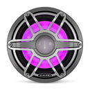 10-inch (250 mm) Marine Subwoofer Driver with Transflective™ LED Lighting, Gunmetal Trim Ring, Titanium Sport Grille, 4 Ω - Installations Unlimited